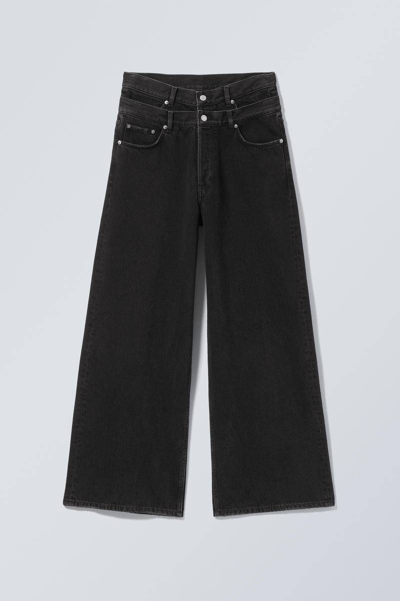 Dual High Waisted Loose Wide Leg Jeans von Weekday