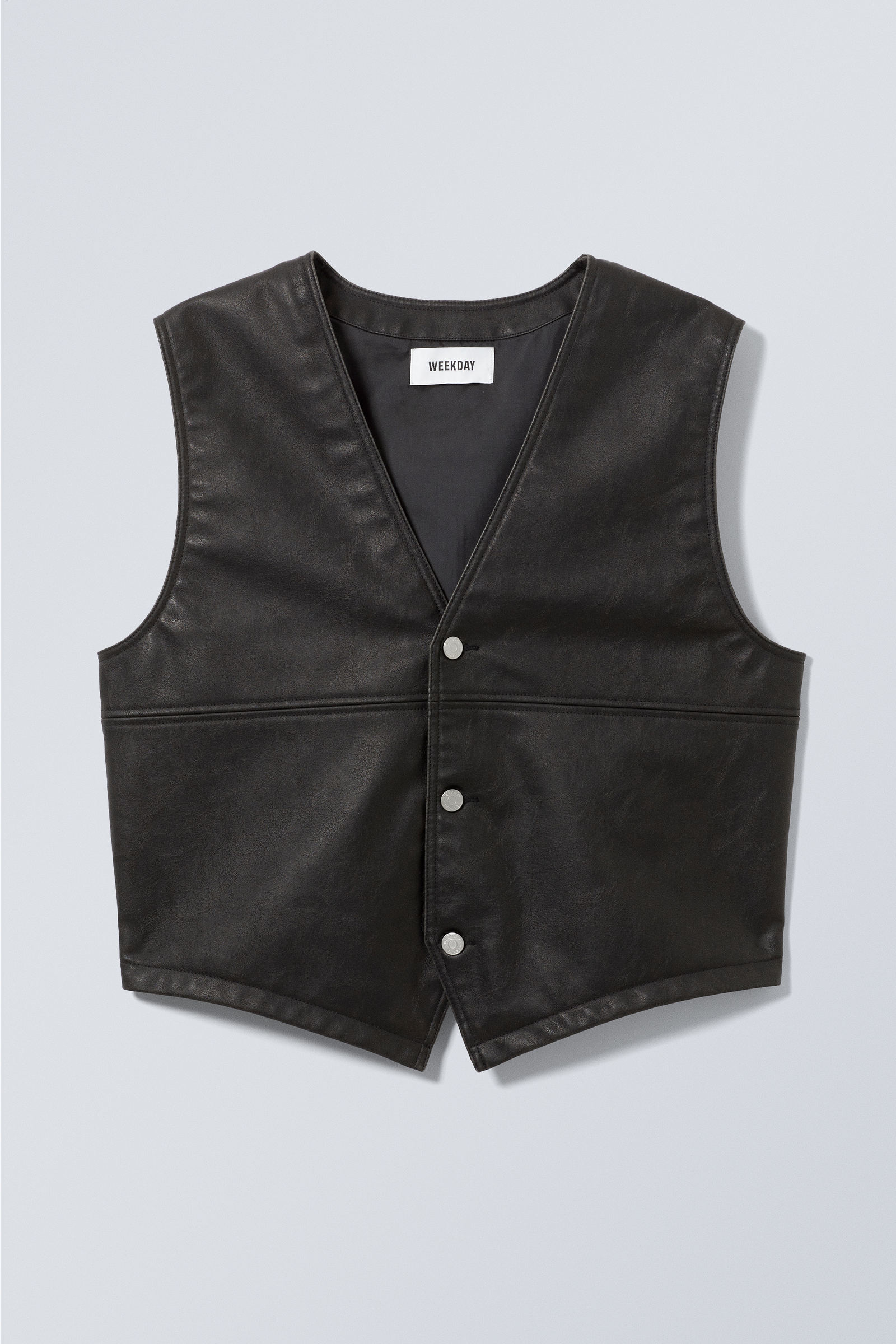 Faux Leather Vest von Weekday