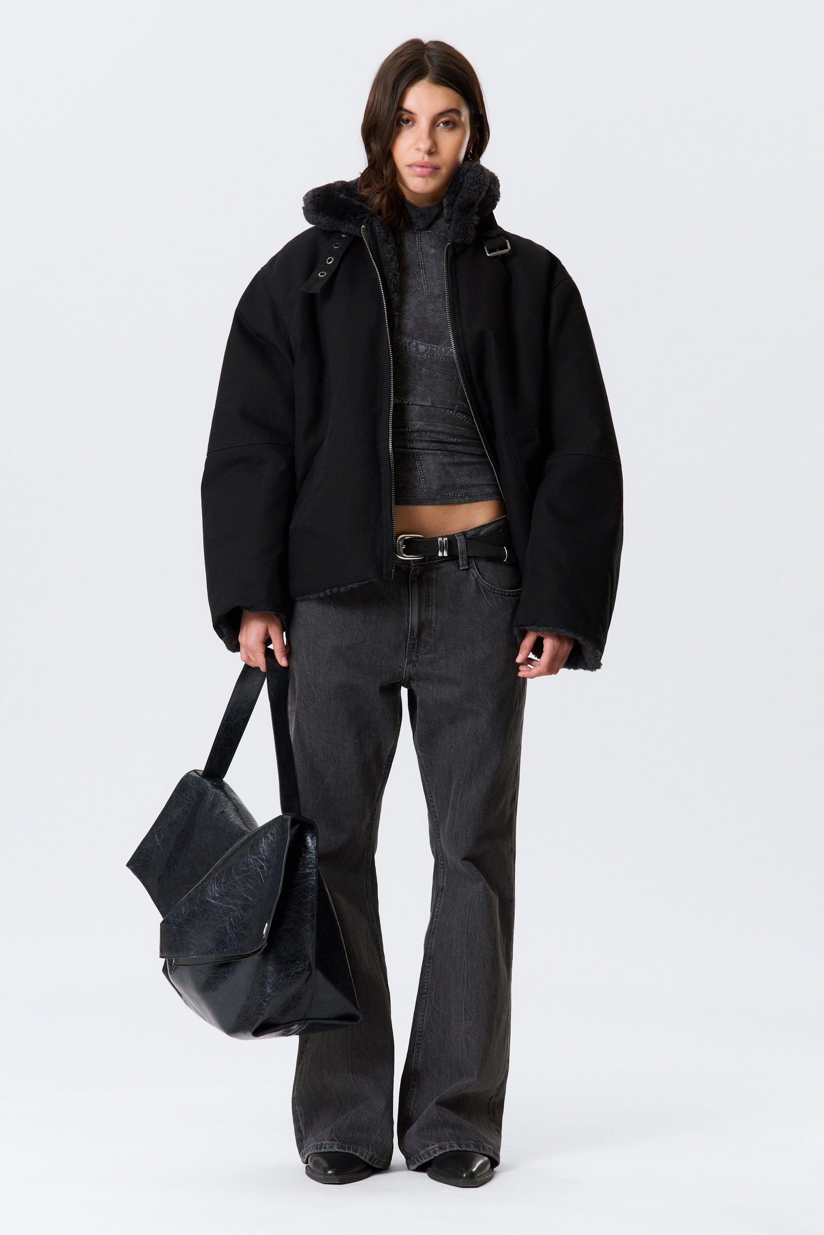 Fur-Lined Canvas Jacket von Weekday