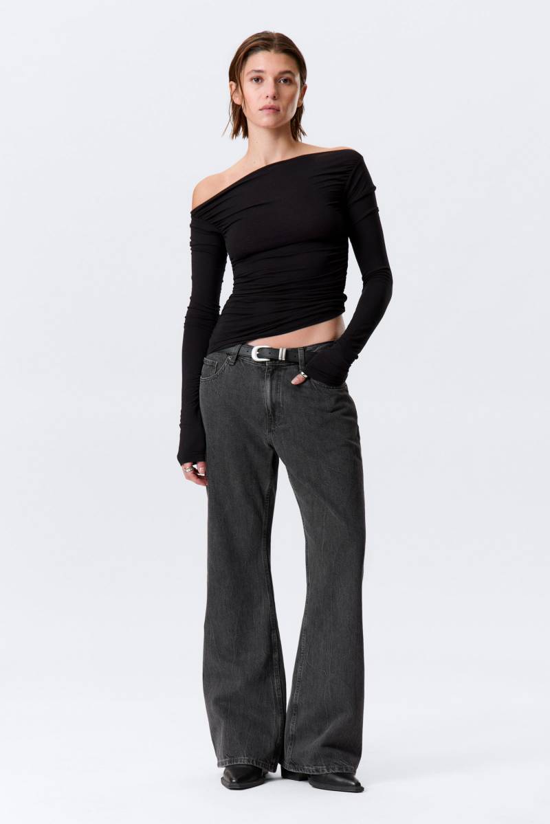 Gathered Off-Shoulder Long-Sleeved Top von Weekday