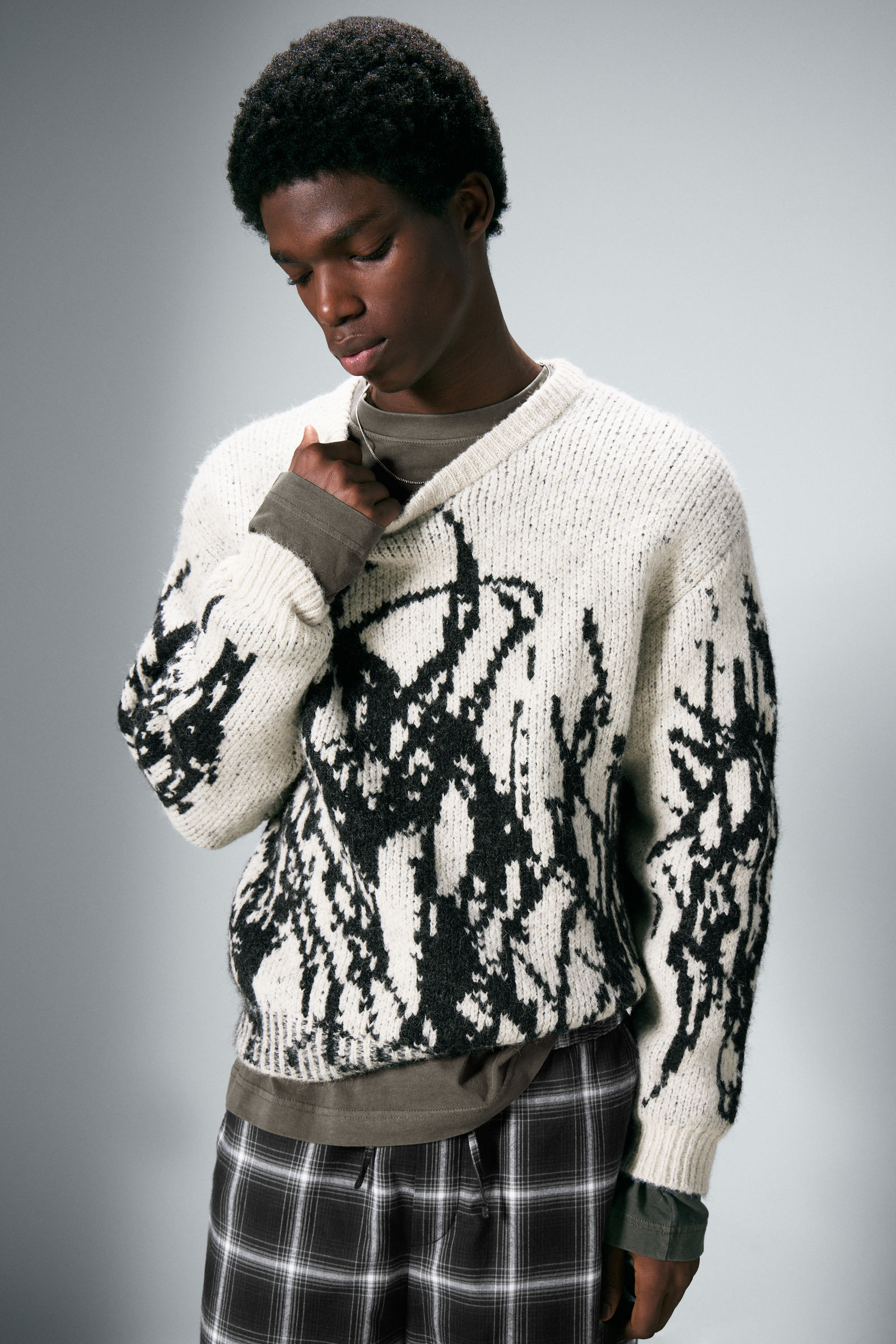 Graphic Knitted Wool-Blend Sweater von Weekday