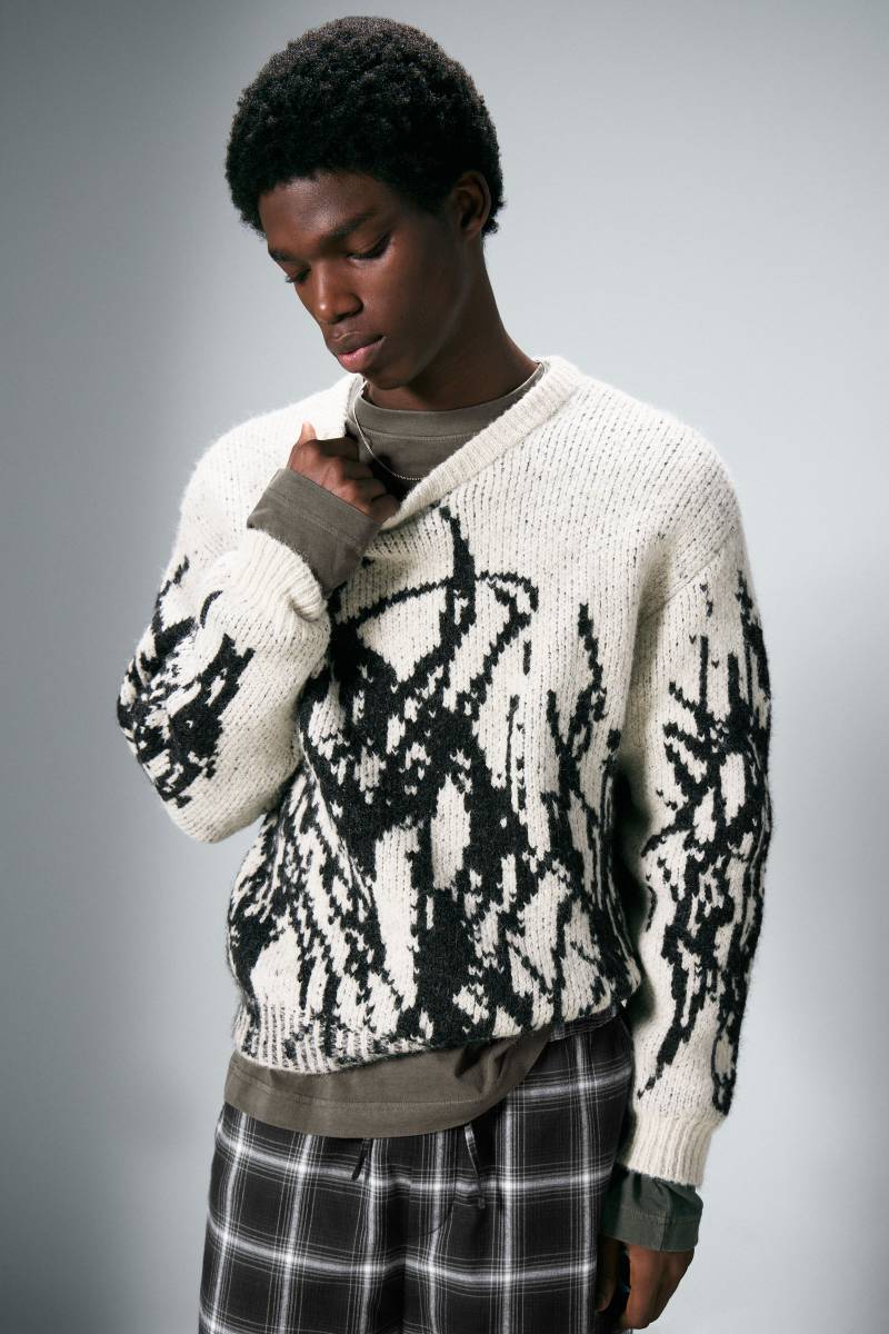 Graphic Knitted Wool-Blend Sweater von Weekday