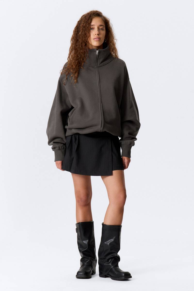 Heavyweight Funnel Neck Zip Sweater von Weekday