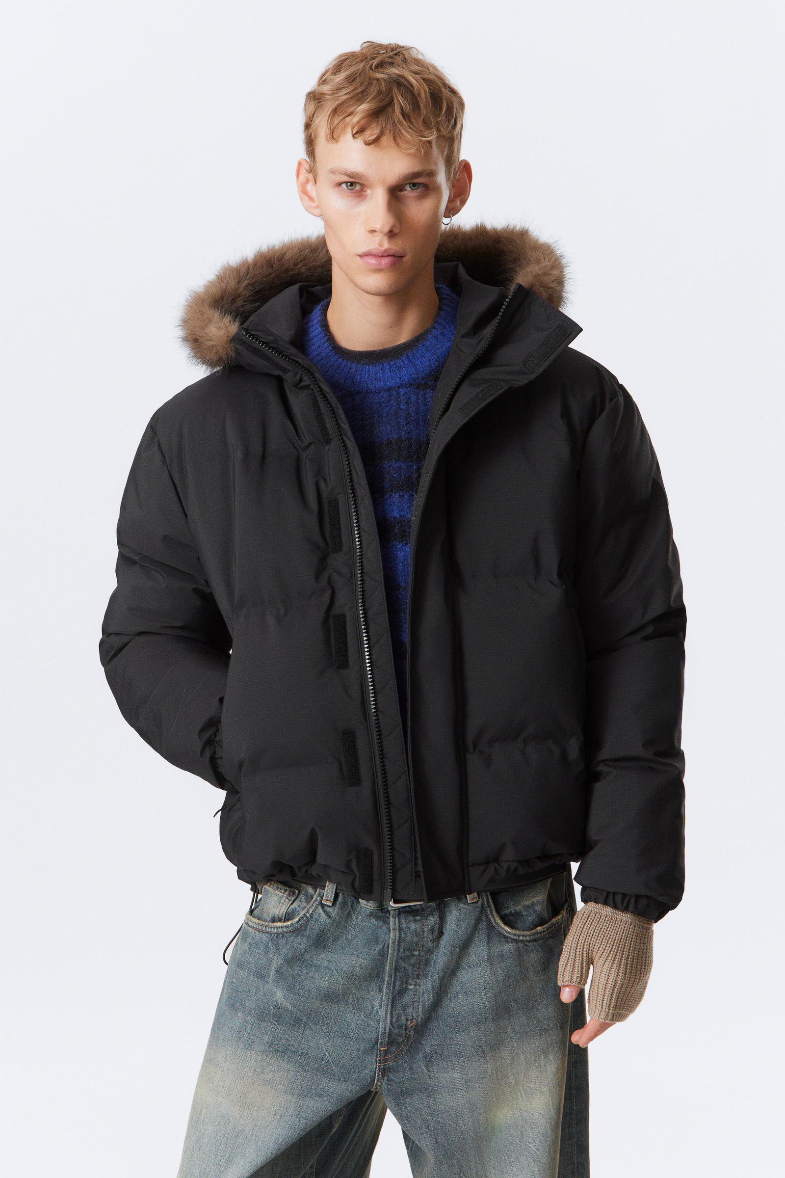 Hooded Puffer Jacket with Faux Fur Trim Hooded Puffer Jacket with Faux Fur Trim von Weekday