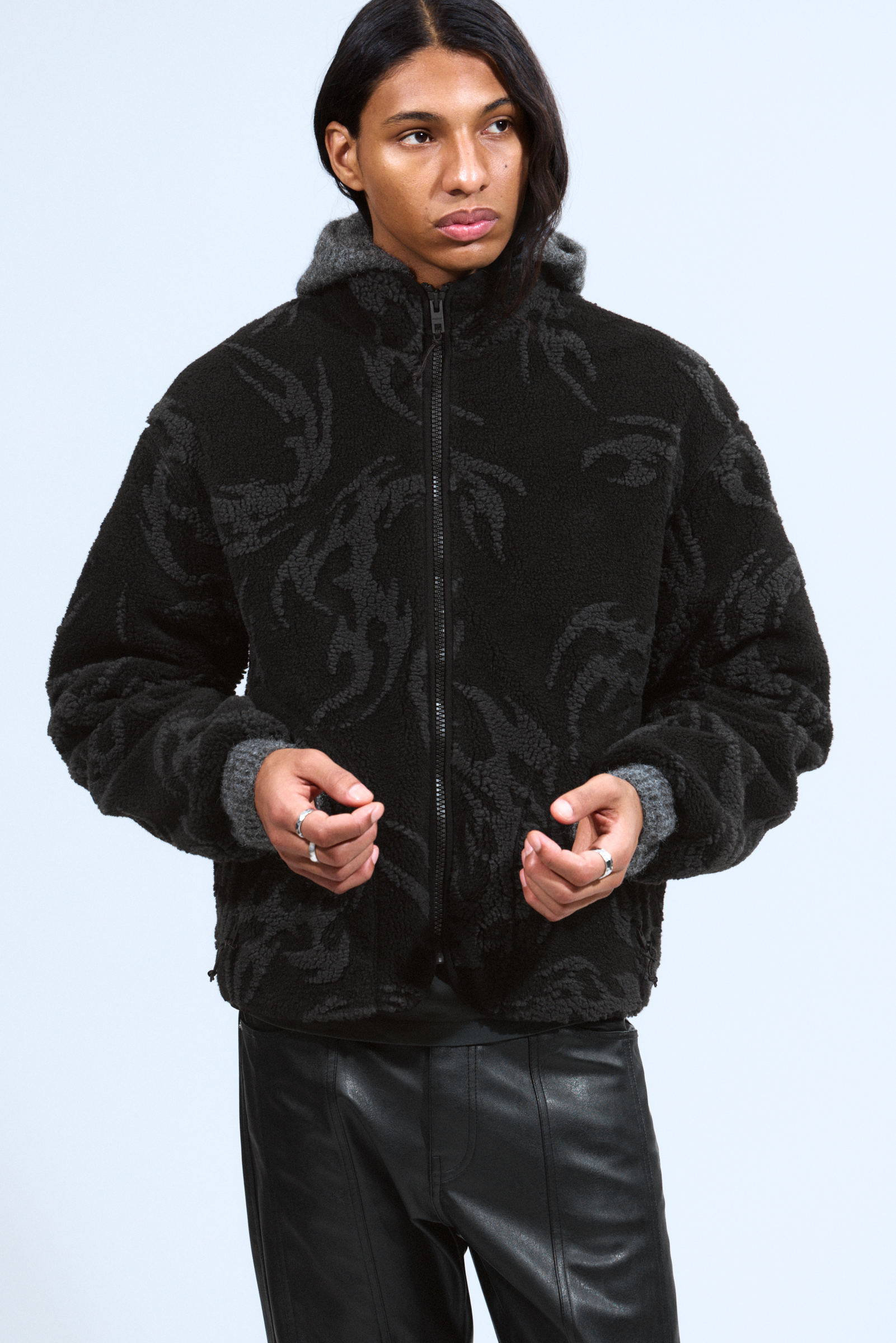Jacquard Pattern Pile Zip Jacket Jacquard Pattern Pile Zip Jacket von Weekday