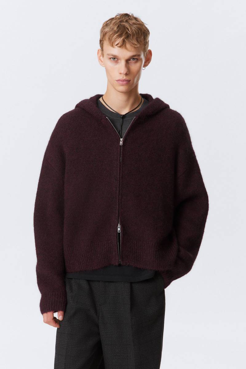 Knitted Boxy Wool-Blend Zip Hoodie von Weekday