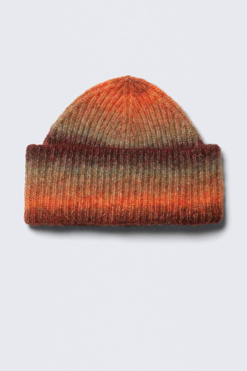 Knitted Fold-Up Ribbed Beanie von Weekday