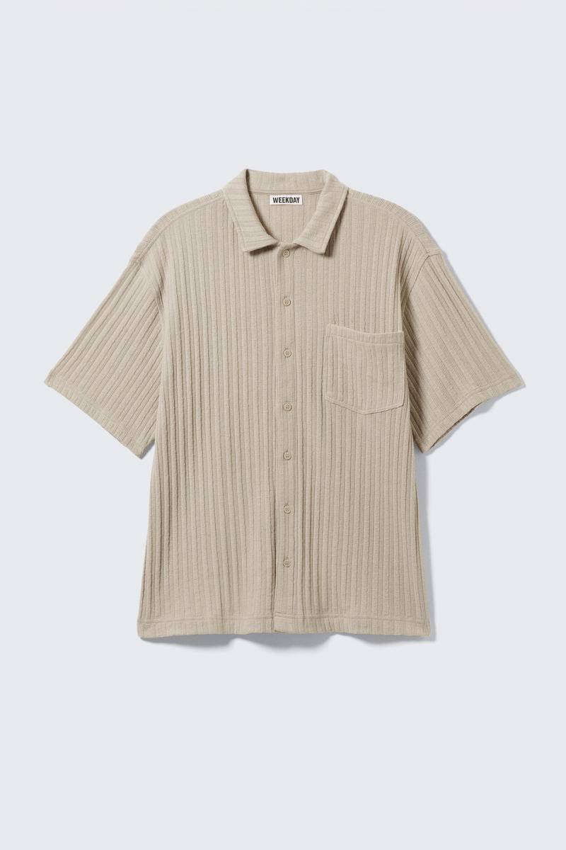 Knitted Short-Sleeved Button-Up Shirt von Weekday
