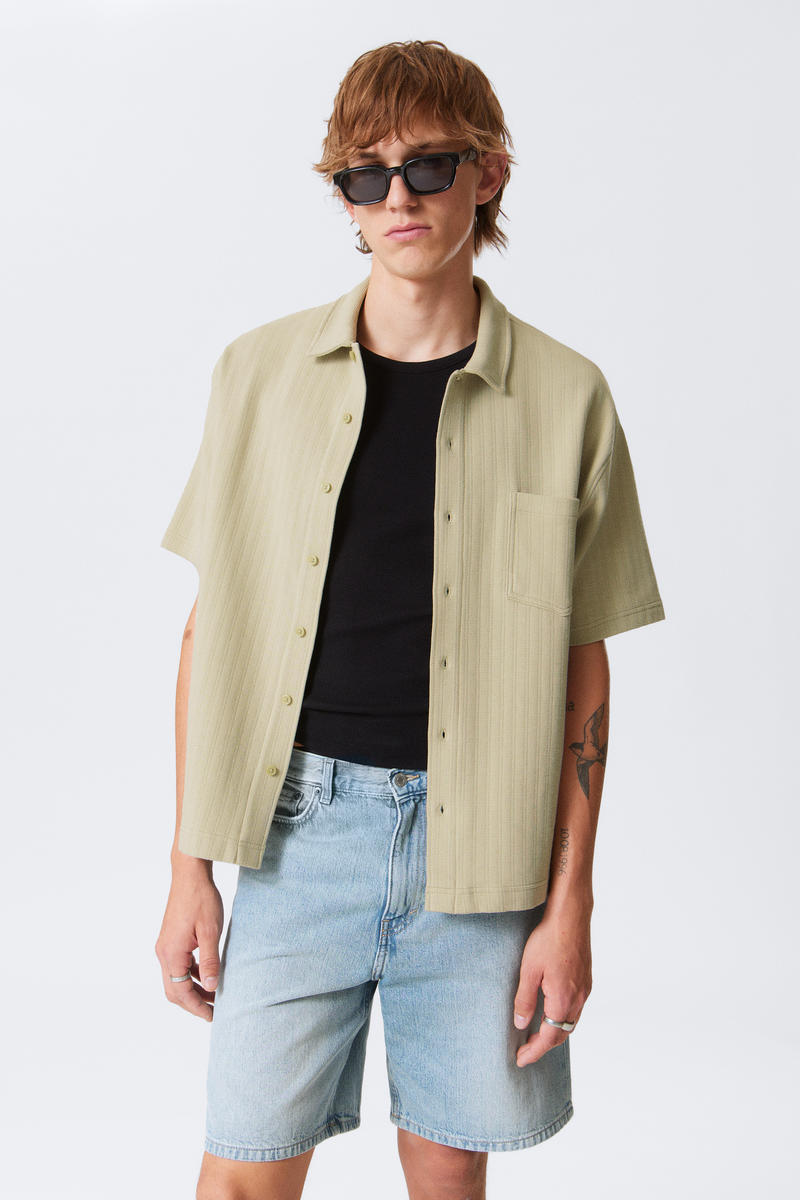 Knitted Short-Sleeved Button-Up Shirt von Weekday