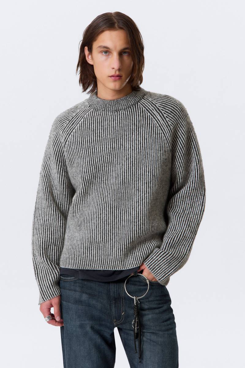 Knitted Two-Tone Wool Blend Sweater Knitted Two-Tone Wool Blend Sweater von Weekday