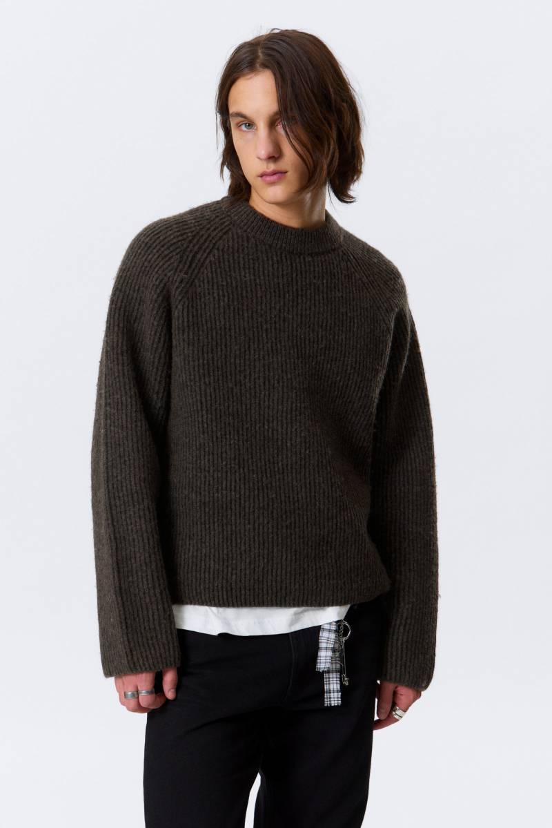 Knitted Two-Tone Wool Blend Sweater Knitted Two-Tone Wool Blend Sweater von Weekday