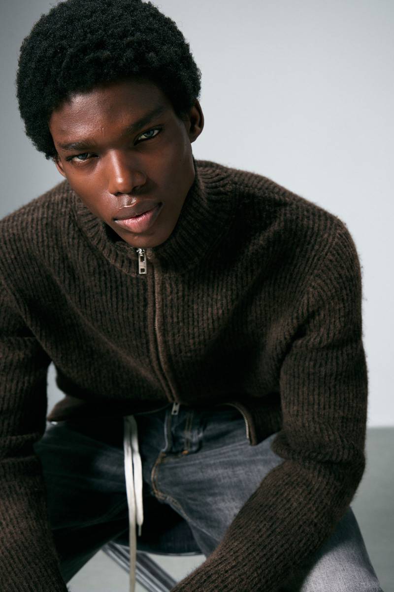 Knitted Wool-Blend Zip Cardigan von Weekday