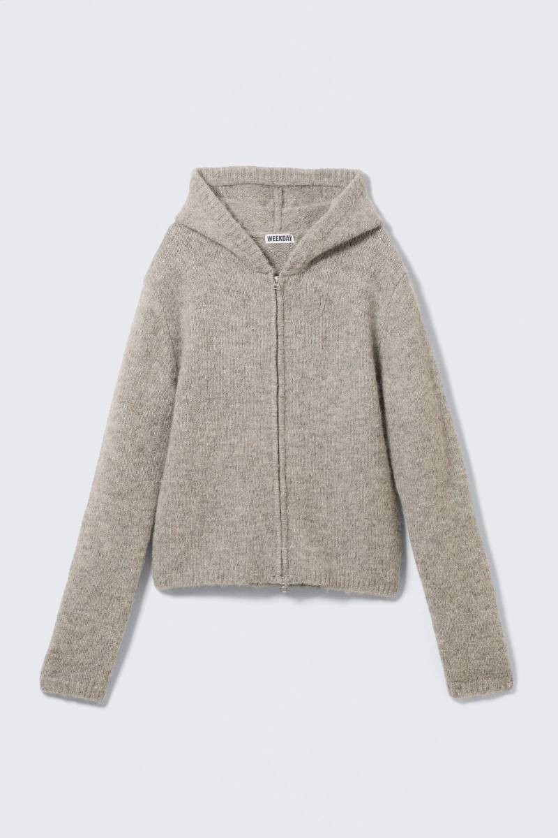 Knitted Wool-Blend Zip Hoodie Knitted Wool-Blend Zip Hoodie von Weekday