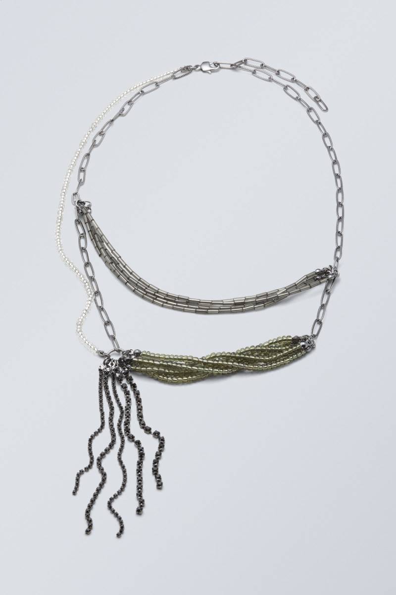 Layered Beaded Chain Necklace von Weekday