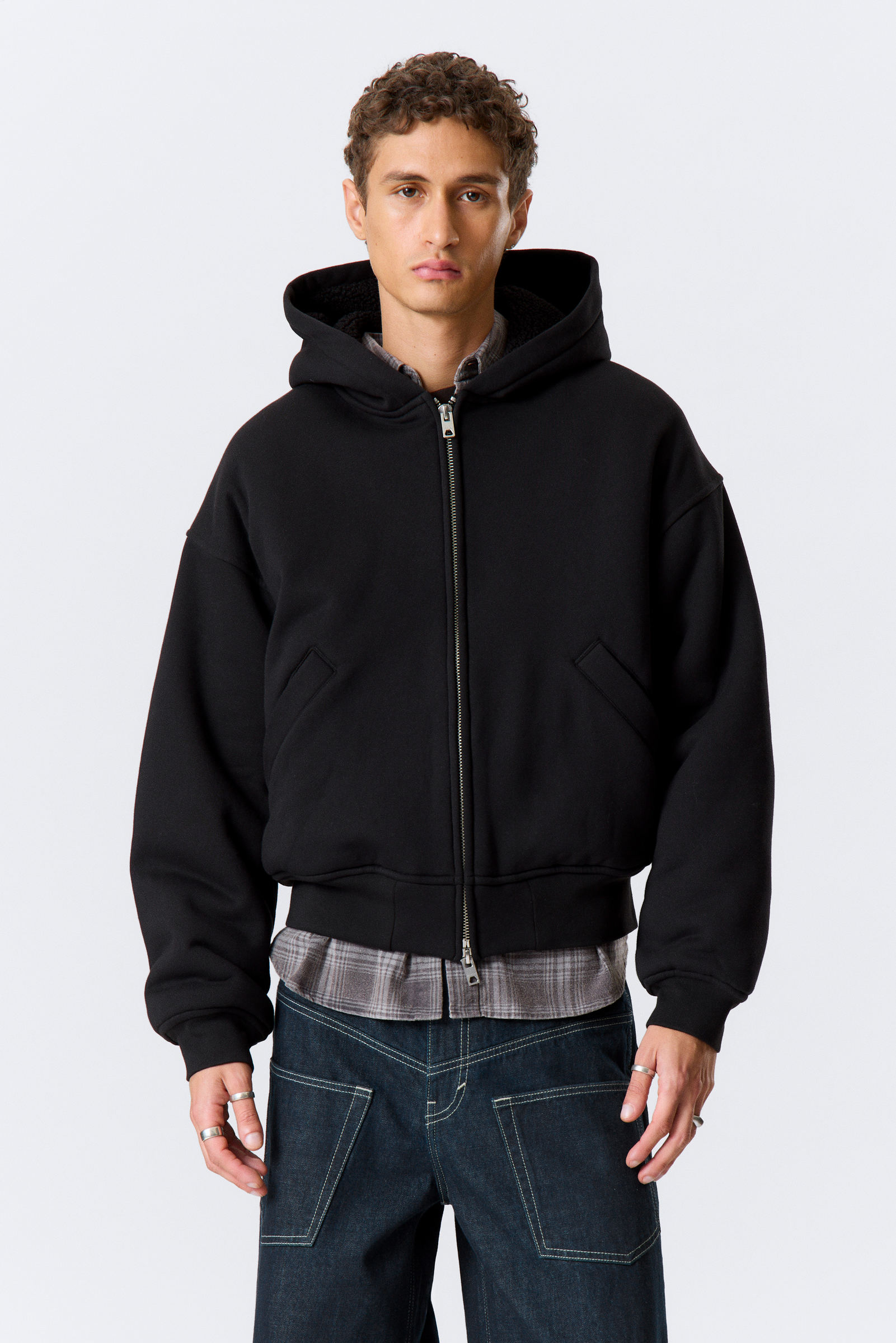 Lined Bomber Zip Hoodie von Weekday