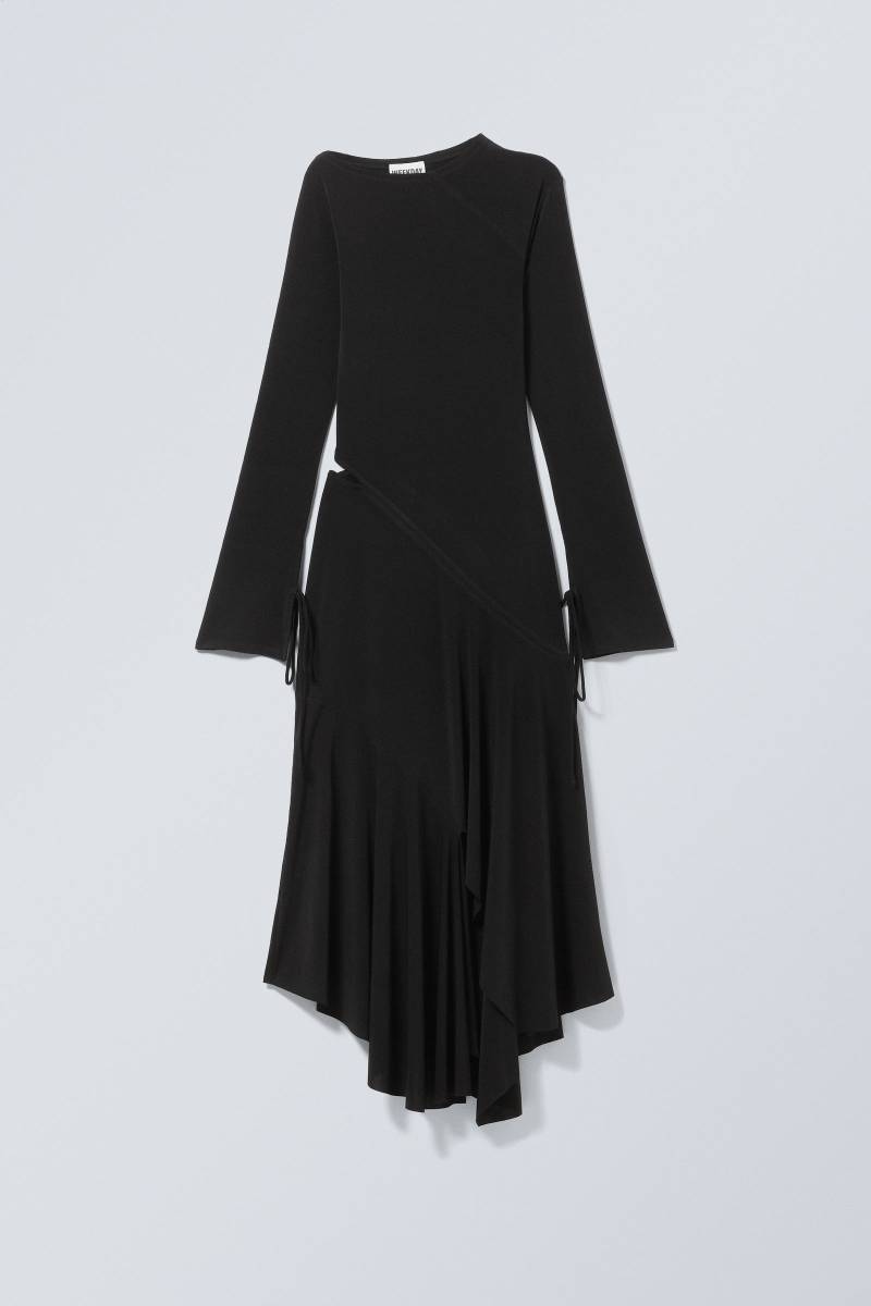 Long-Sleeved Asymmetric Draped Dress von Weekday