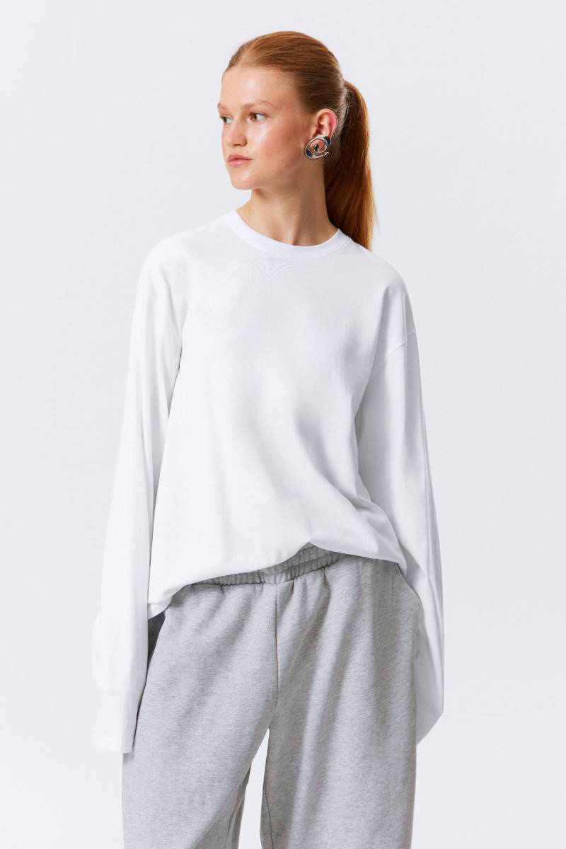 Long-Sleeved Boxy Cotton T-shirt von Weekday