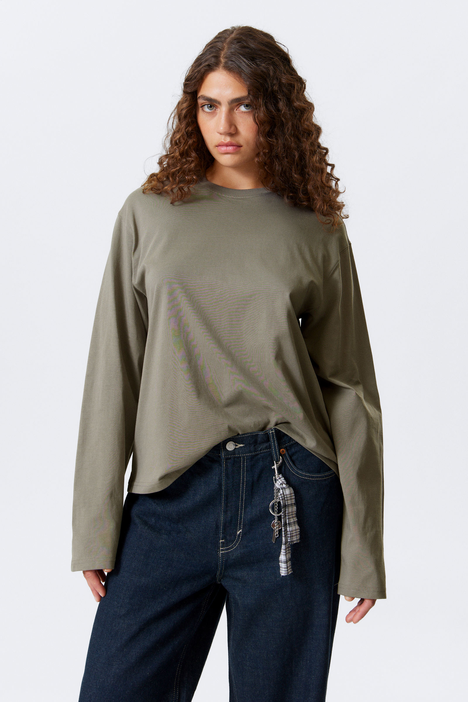 Long-Sleeved Boxy Cotton T-shirt von Weekday