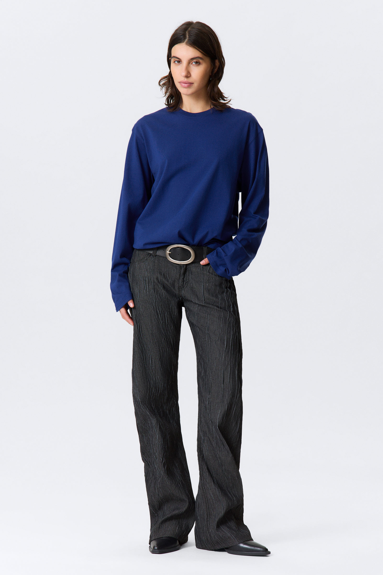 Long-Sleeved Boxy Cotton T-shirt von Weekday