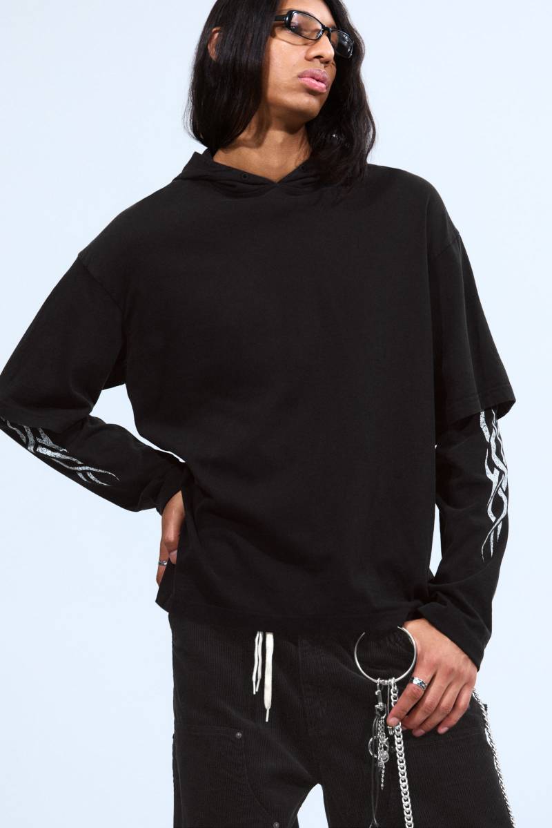 Long-Sleeved Double-Layered Oversized T-Shirt von Weekday