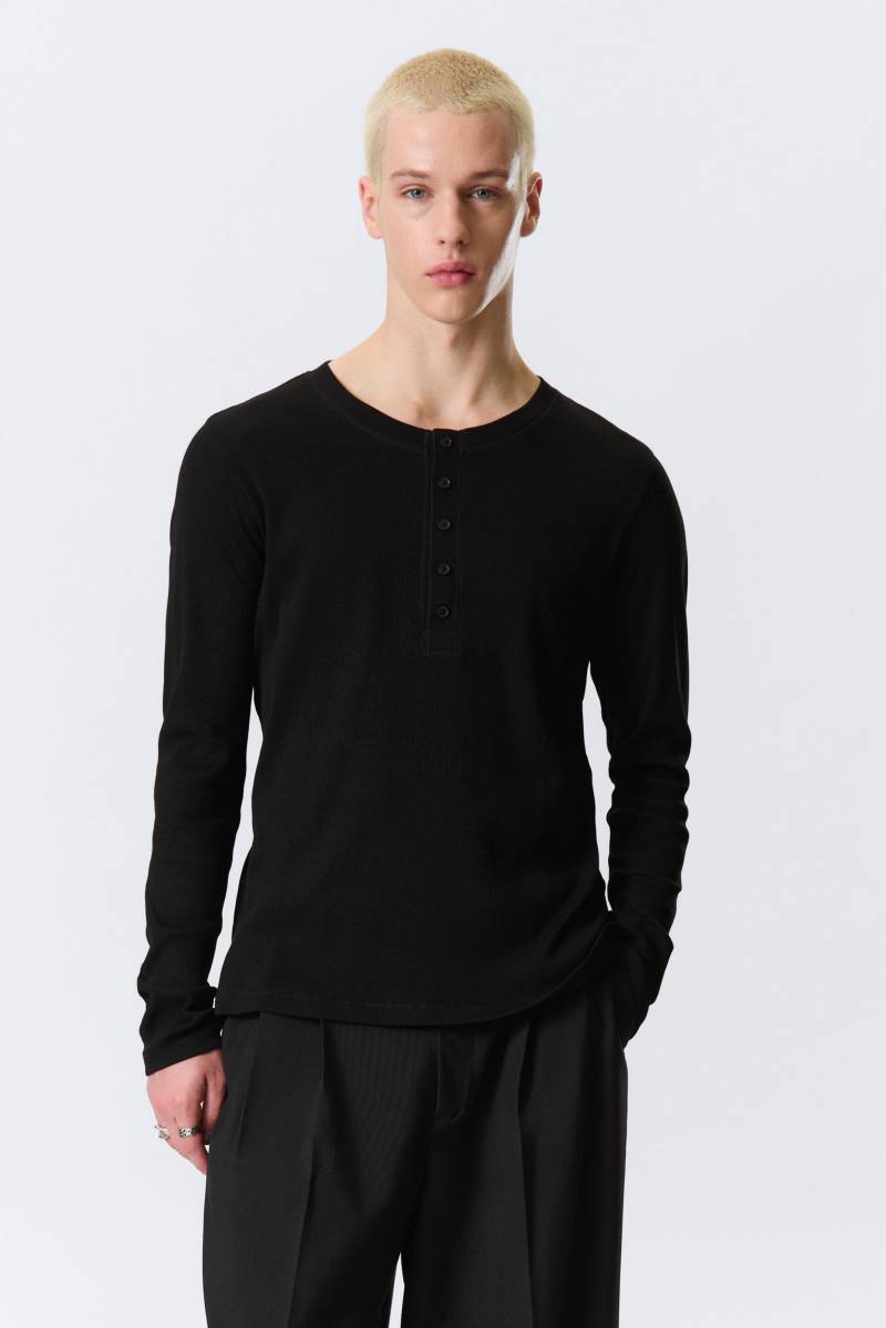 Long-Sleeved Henley T-shirt von Weekday