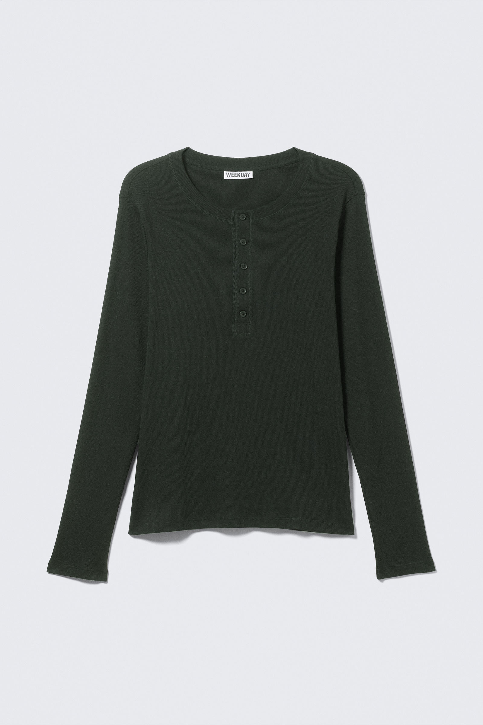 Long-Sleeved Henley T-shirt von Weekday
