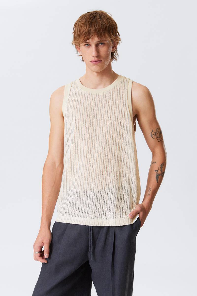 Loose Fit Rib-Knitted Tank Top von Weekday