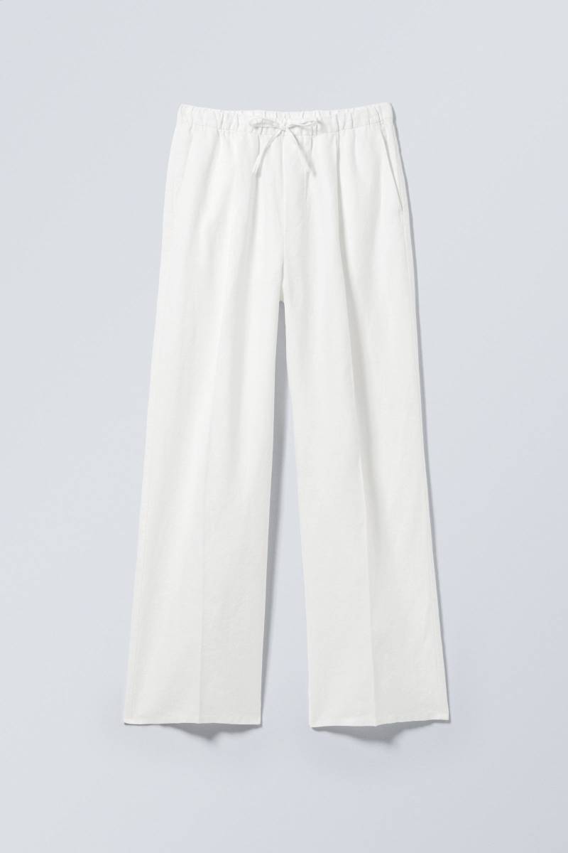 Loose Fit Straight Leg Linen Trousers von Weekday