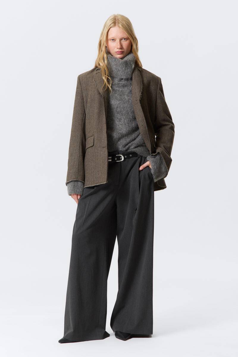 Loose Fit Wool Blend Herringbone Blazer von Weekday