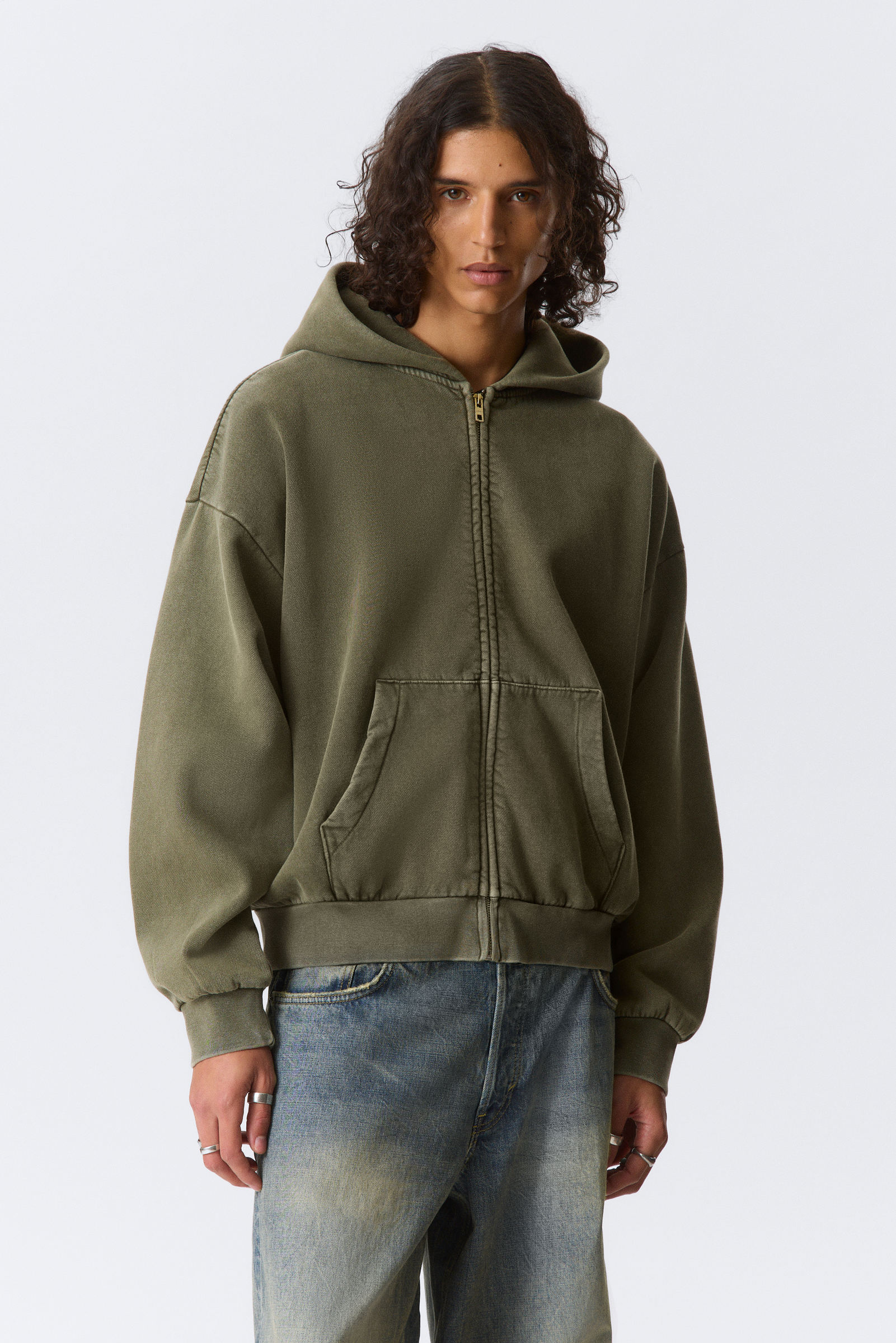 Loose Fit Zip Hoodie von Weekday