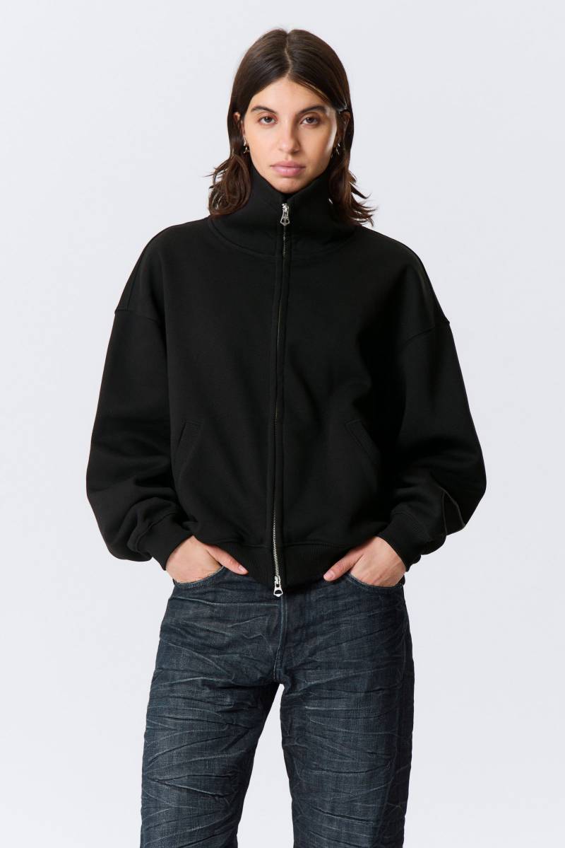 Loose Funnel Neck Zip Cardigan von Weekday