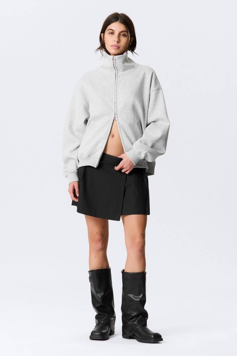 Loose Funnel Neck Zip Cardigan von Weekday