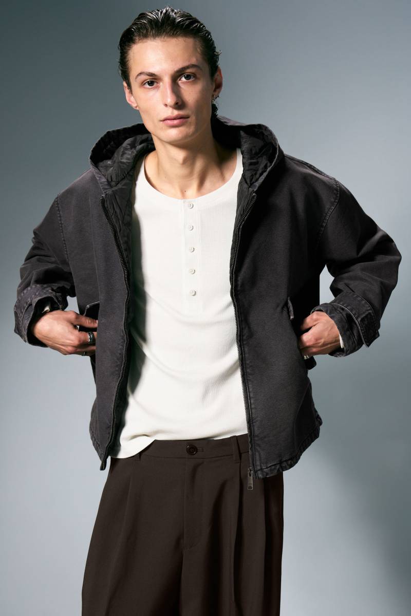 Loose Hooded Canvas Jacket von Weekday