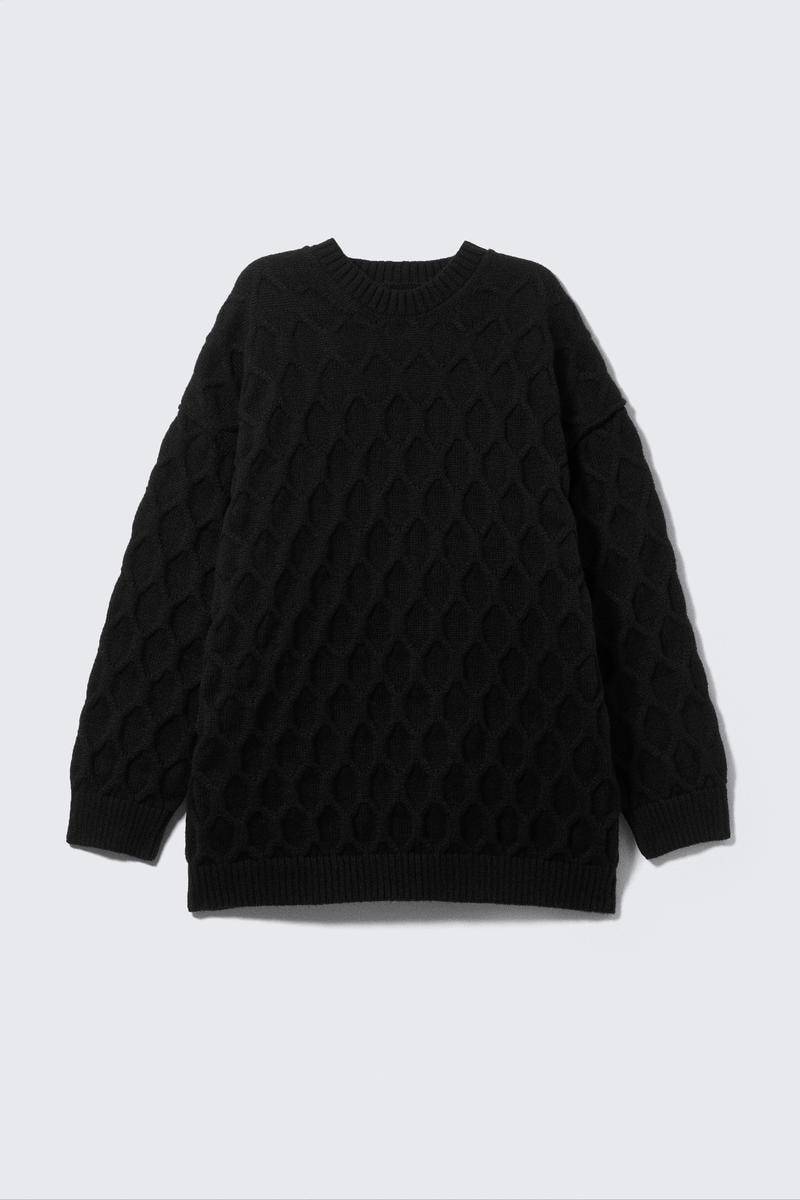 Loose Knitted Structure Sweater von Weekday
