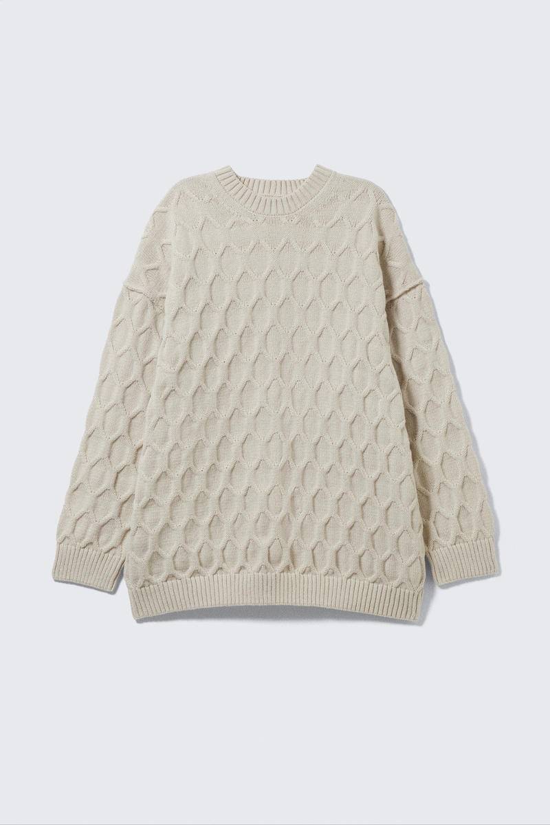 Loose Knitted Structure Sweater von Weekday