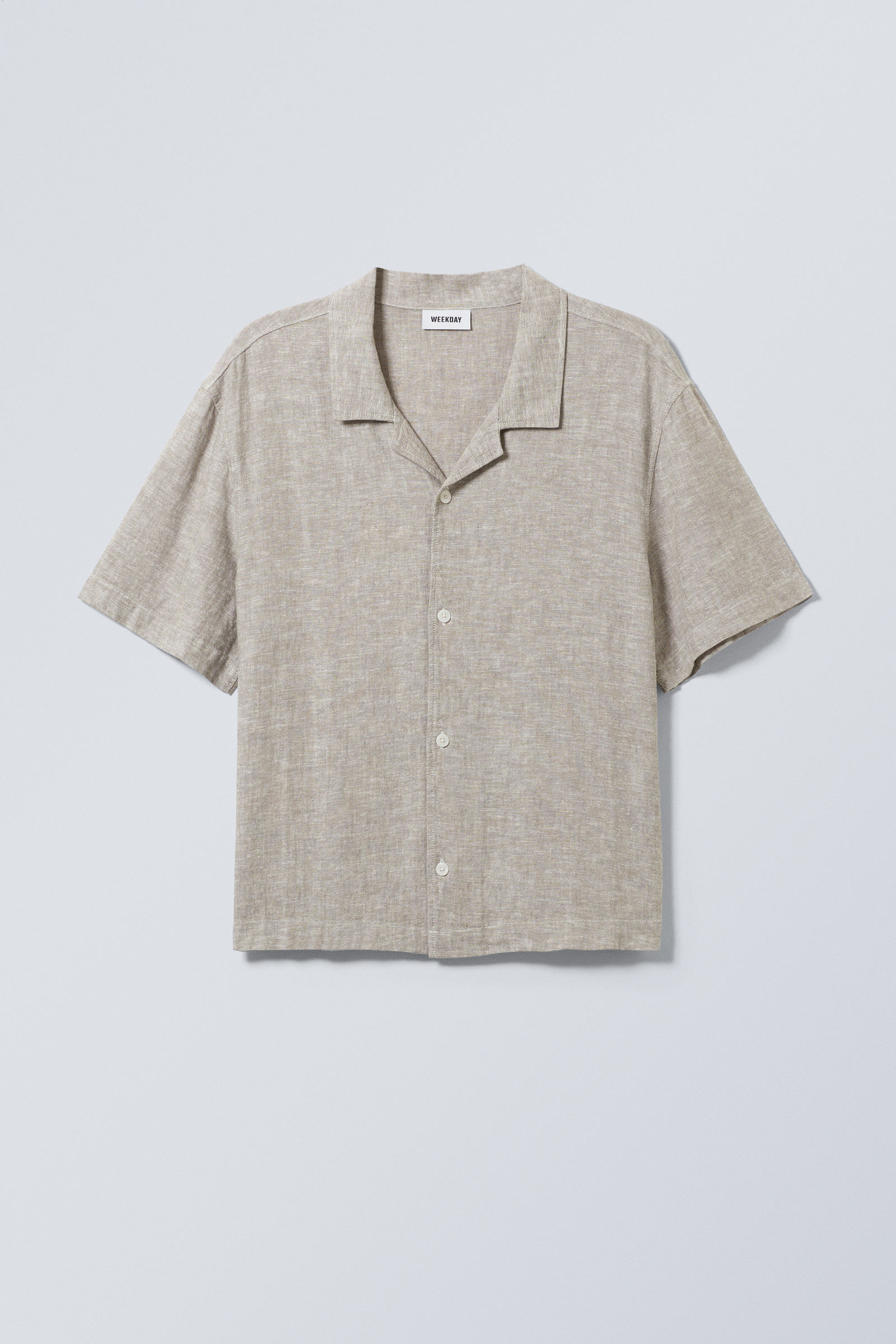 Loose Short Sleeve Linen Blend Shirt von Weekday