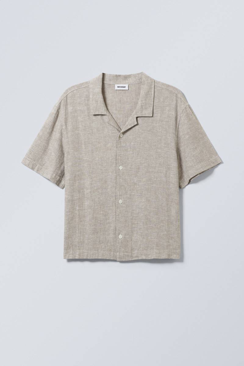 Loose Short Sleeve Linen Blend Shirt von Weekday