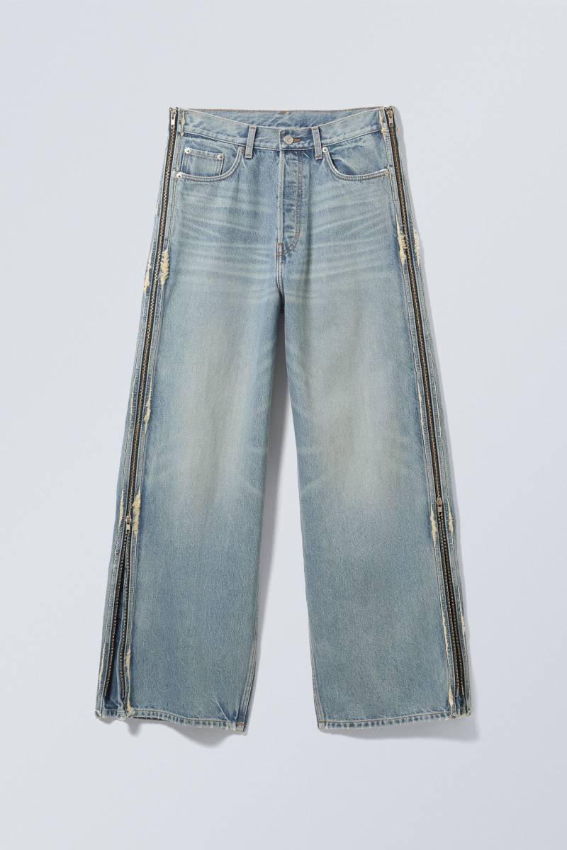 Loose Wide Leg Zip Jeans von Weekday