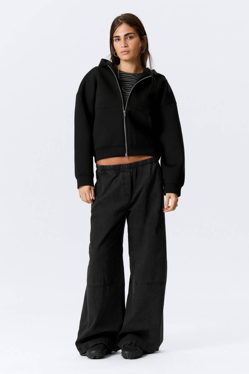 Low Rise Baggy Washed Canvas Trousers von Weekday