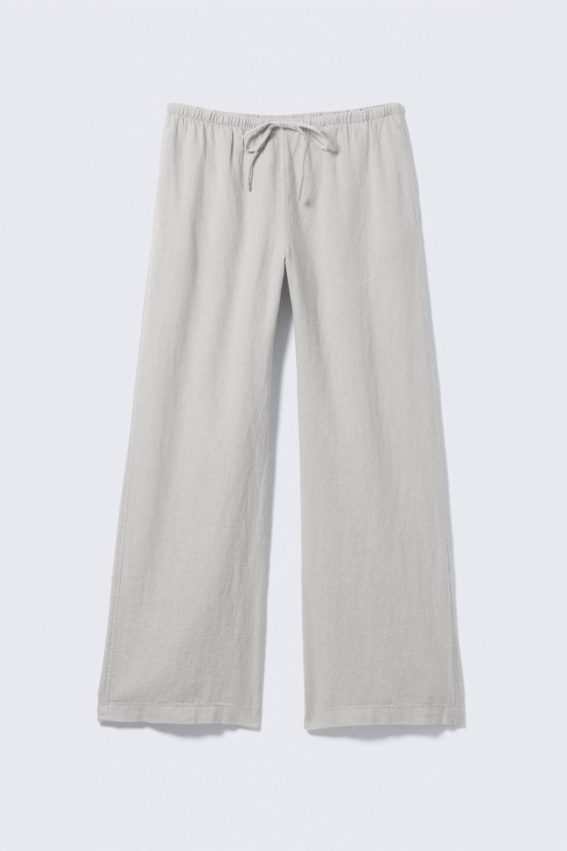 Low Rise Linen-Blend Trousers von Weekday
