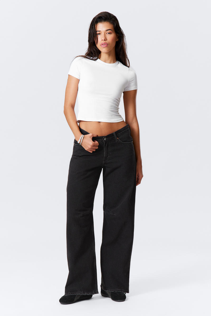 Oblique Low Waist Loose Barrel Leg Jeans von Weekday