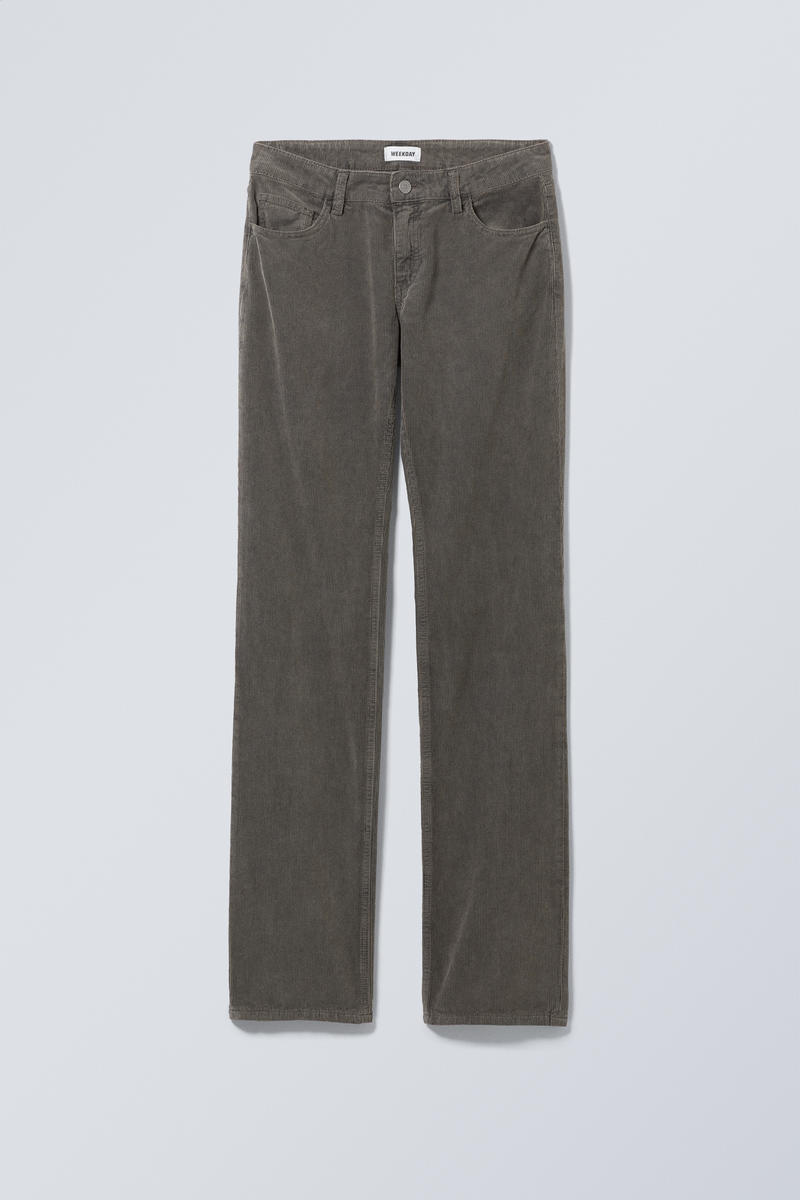 Low Waist Slim Straight Corduroy Trousers von Weekday