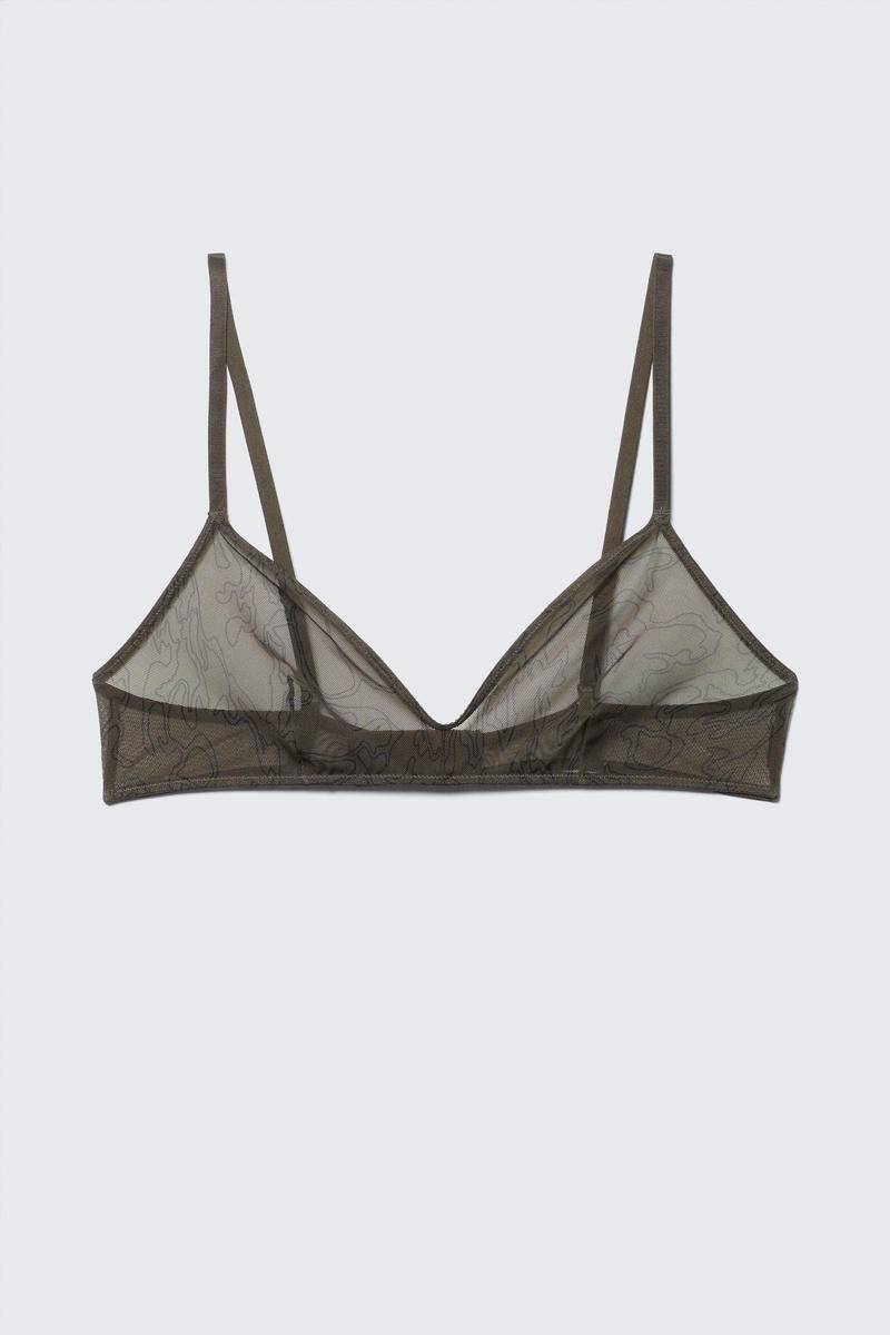 Mila Printed Mesh Triangle Bra von Weekday