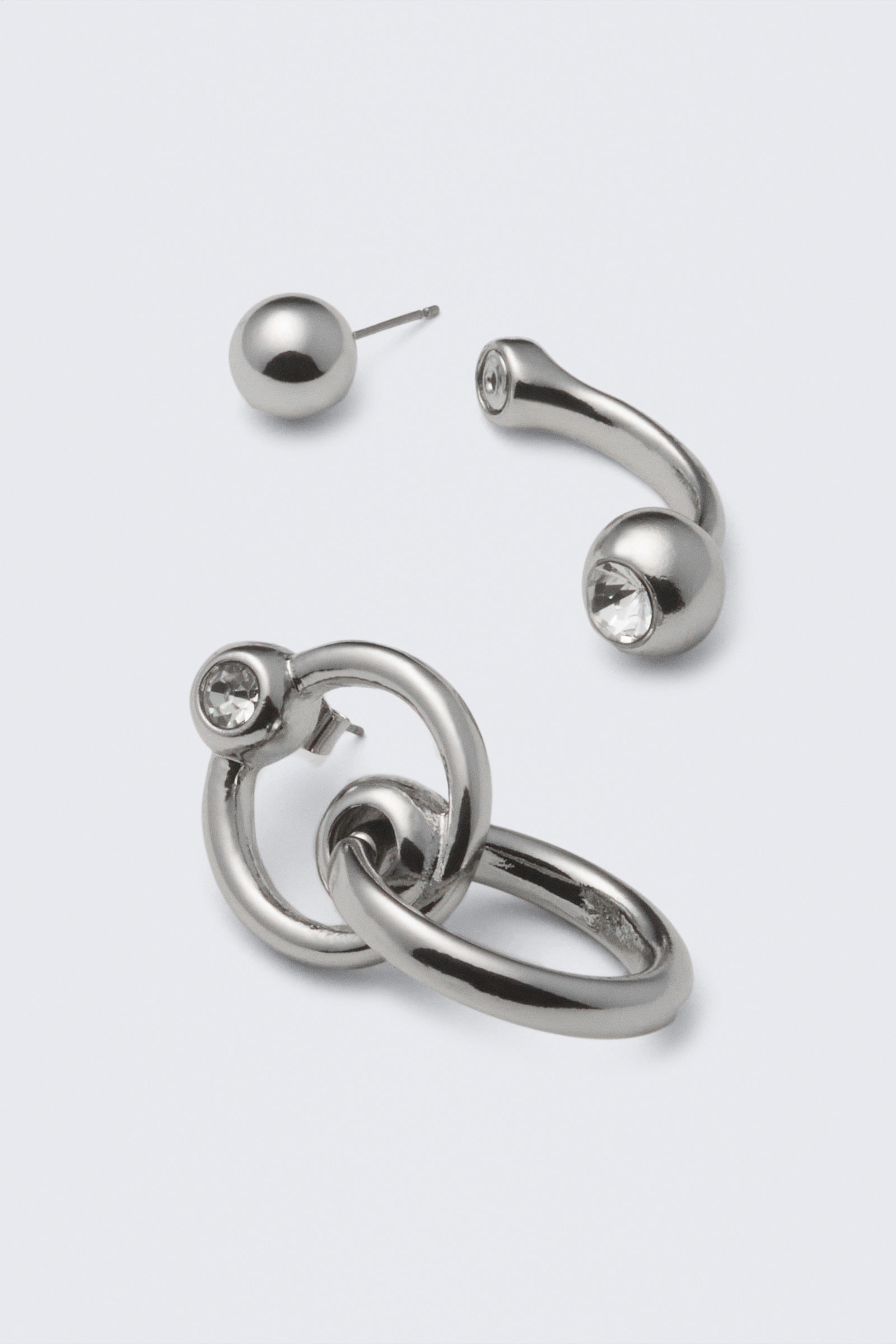 Mixed Pierce Hoop Earrings von Weekday