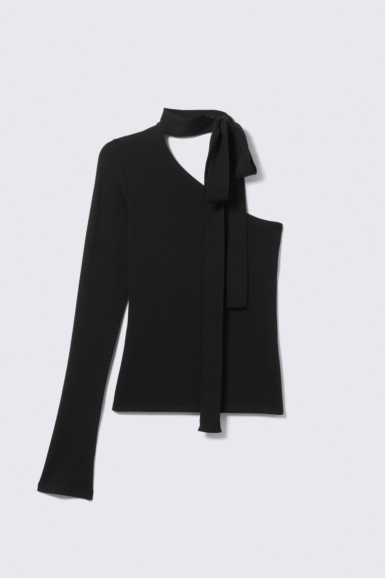 One-Shoulder Long-Sleeved Tie Top von Weekday