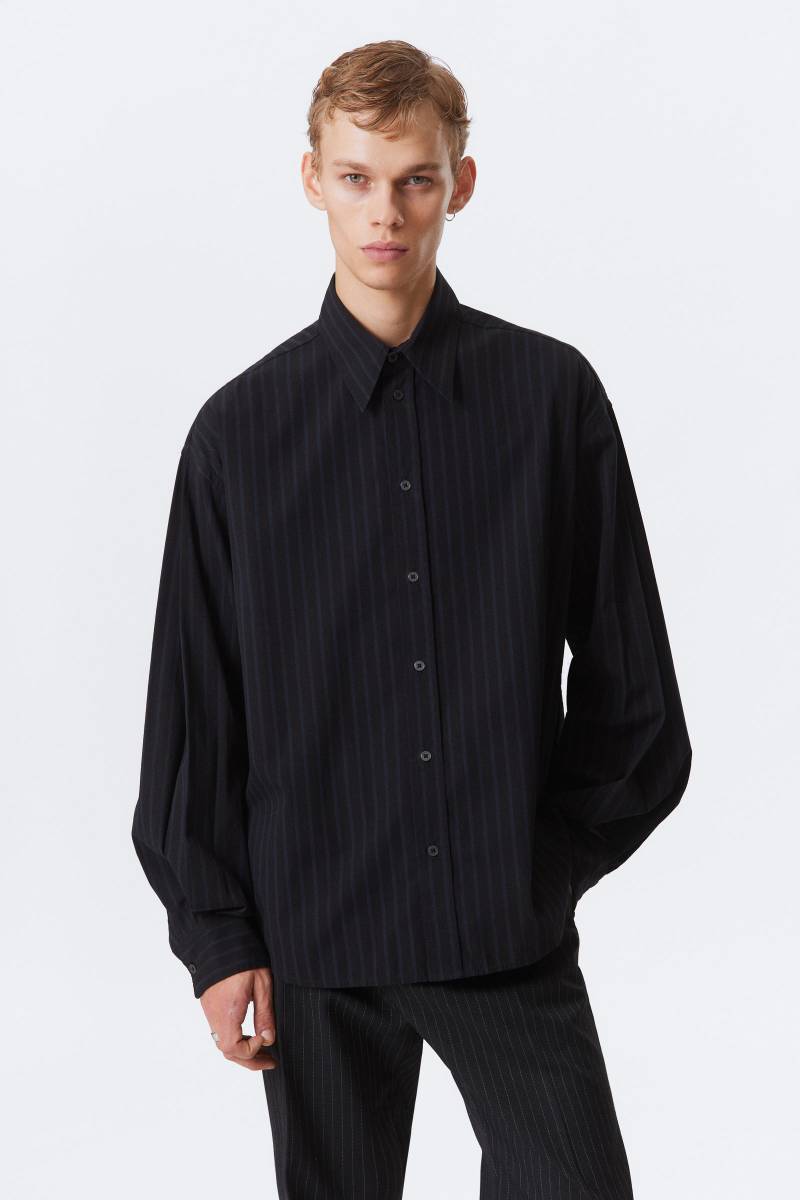 Oversized Button-Up Poplin Shirt von Weekday