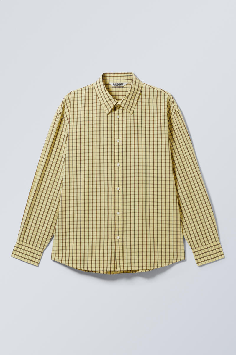 Oversized Checked Poplin Shirt von Weekday