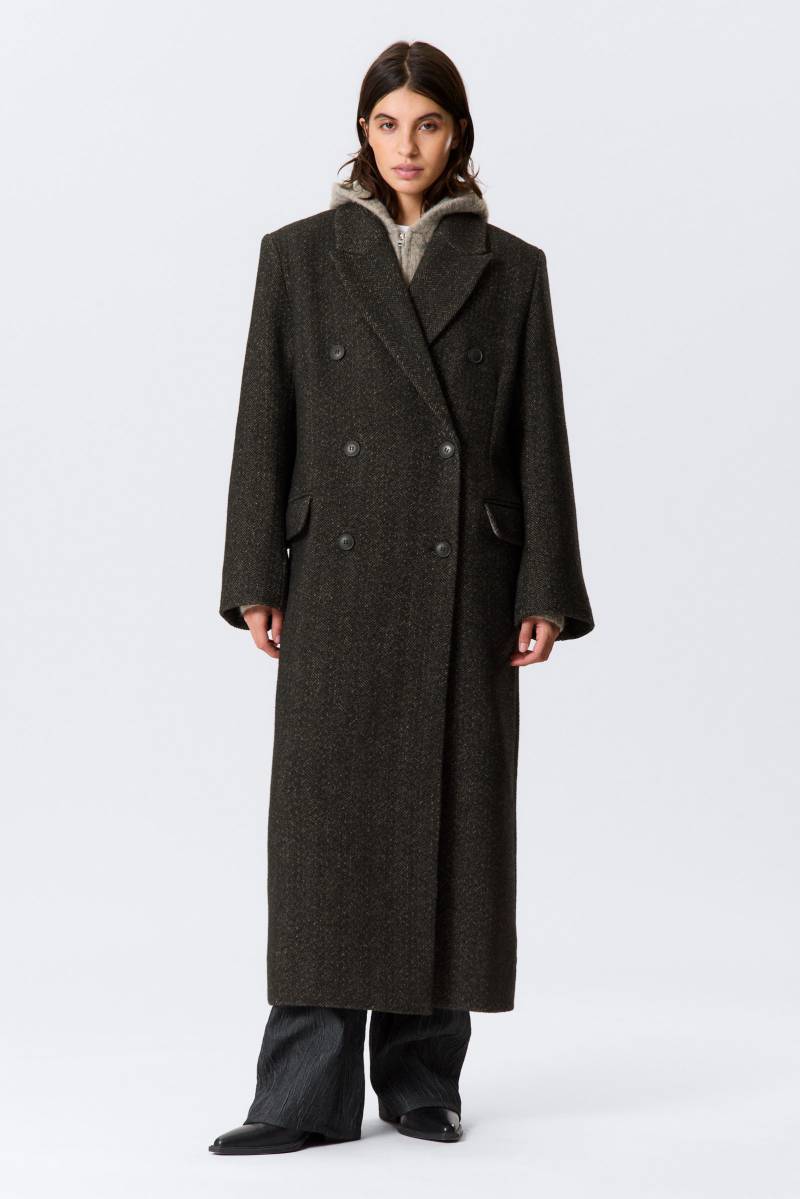 Logan Double-Breasted Wool-Blend Coat von Weekday