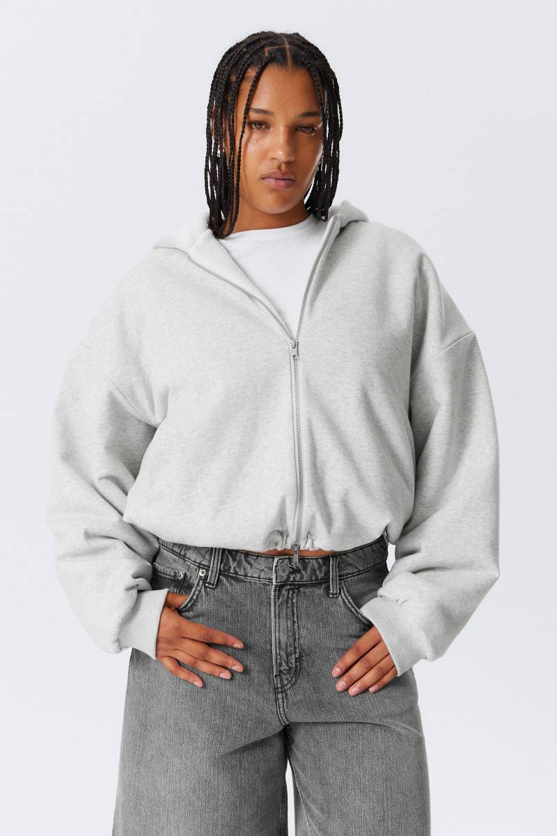 Oversized Fleece Zip Hoodie von Weekday