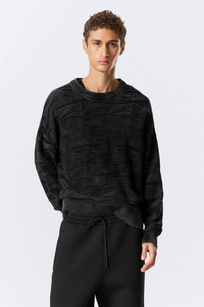 Oversized Graphic Cotton Knit Sweater von Weekday